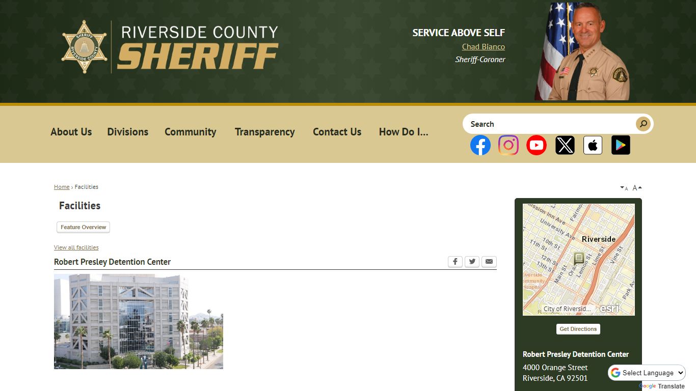 Facilities • Riverside County Sheriff, CA • CivicEngage